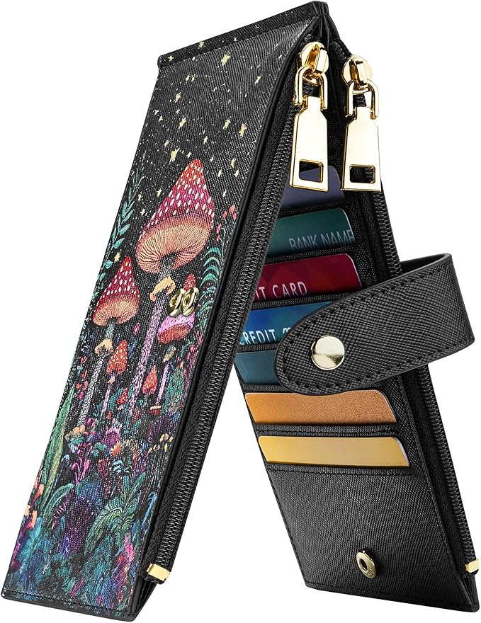 Travelambo RFID Wallet Women Large Size Bifold Multi Card Wallet Case with Zipper Pocke Credit Card Holder for Women