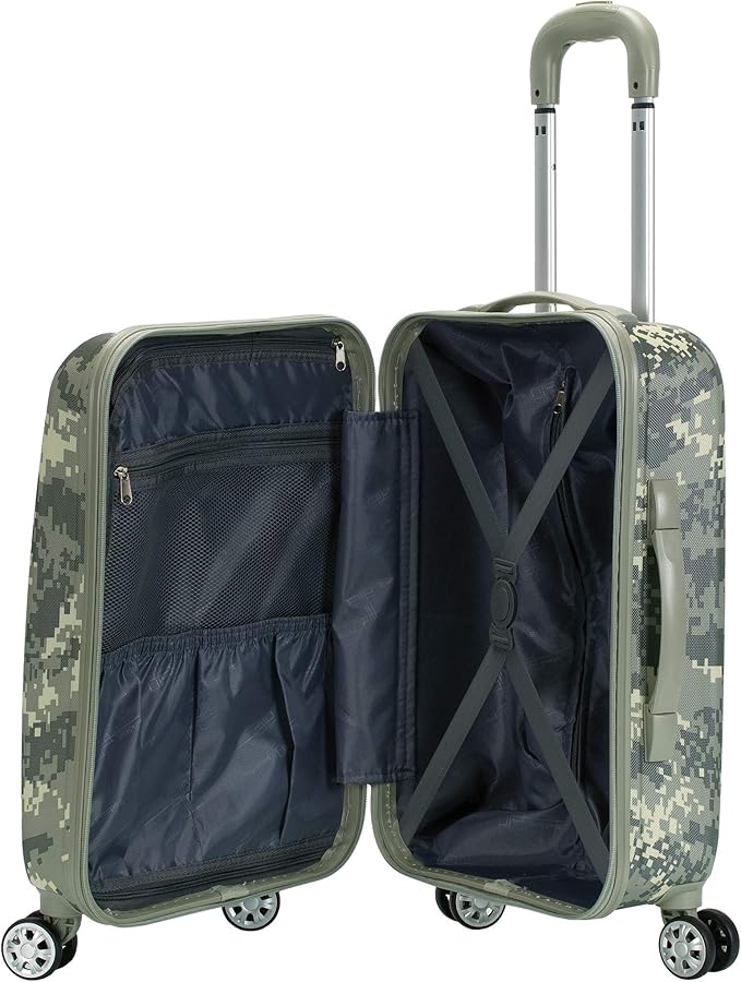Rockland Safari Hardside Spinner Wheel Luggage, ACU CAMO, Carry-On 20"