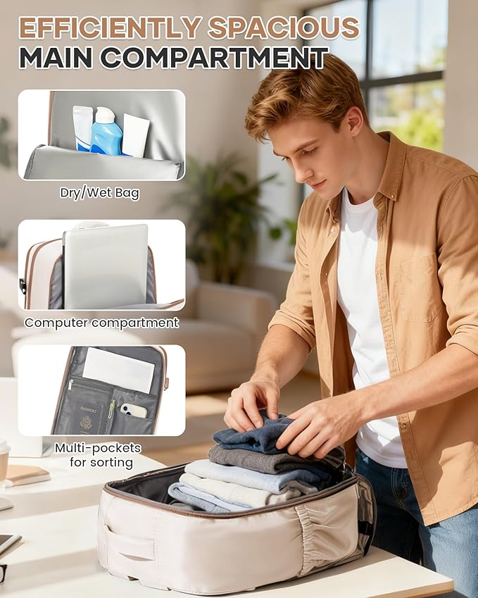 WONHOX Large Travel Backpack Carry on Flight Approved Laptop Work Business Backpack for Women Men Mochila de Viaje