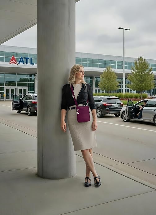 Travelon Anti-theft Classic Slim Double Zip Crossbody