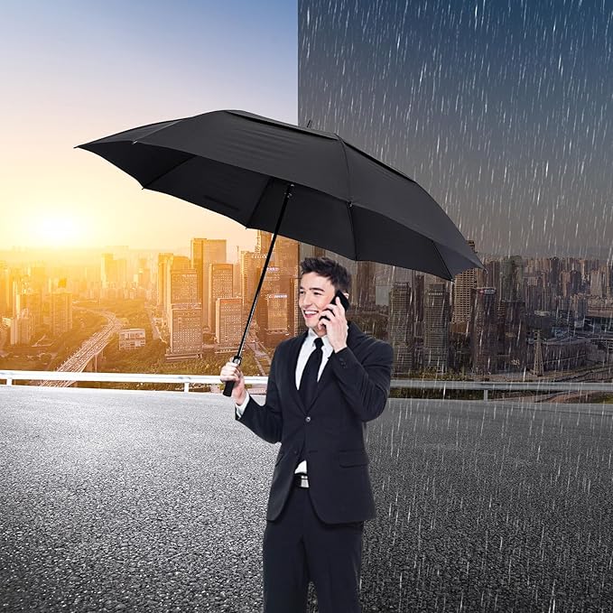 G4Free 47/54/62/68/72 Inch Automatic Open Golf Umbrella Oversize Extra Large Double Canopy Vented Windproof Waterproof Stick Umbrellas