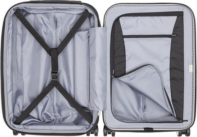 DELSEY PARIS Titanium Hardside Expandable Luggage with Spinner Wheels Carry-On Luggage, Silver, Carry-On 21 Inch