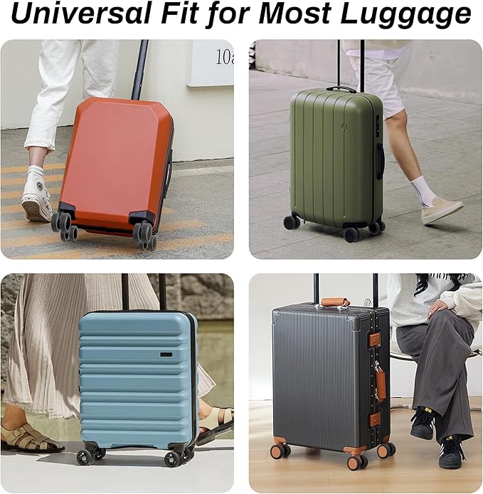 8PCS Luggage Wheel Protector Covers, Silicone Spinner Wheel Covers for Carry On & Rolling Suitcases, 2–2.4 inch Wheels, Quiet Rolling Anti-Noise, Protect Floors & Wheels, Black