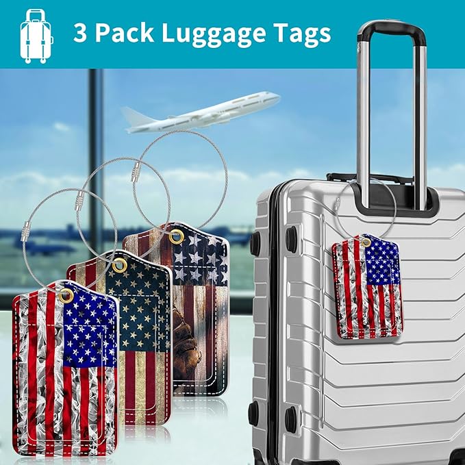 Luggage Tag, 3 Pack Travel Cruise Luggage Tags for Suitcases, Cute Suitcase Tags Identifiers Bag Tags with Privacy Flap, Baggage Name Tag for Women Men Kids Luggage Backpack School Bag Handbag