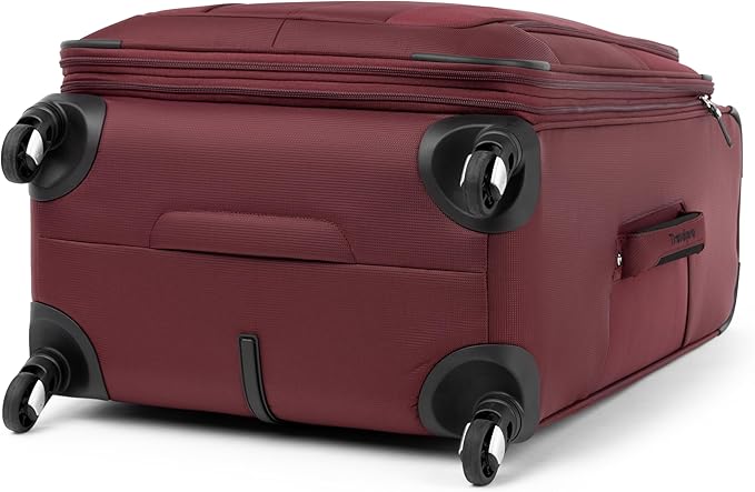 Travelpro Maxlite 5 Softside Expandable Luggage with 4 Spinner Wheels, Lightweight Suitcase, Men and Women, Burgundy, Checked-Medium 25-Inch