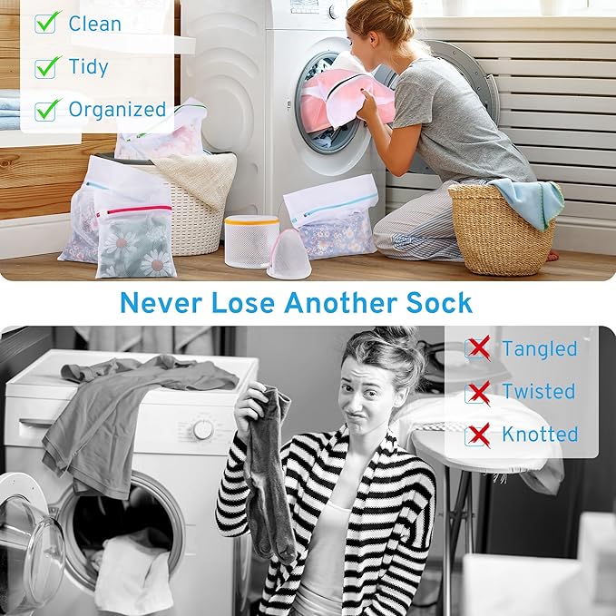4 Pcs Mesh Laundry Bags Set for Delicates with AUTO-Lock Zipper, Lingerie Bags for Washing Delicates, Laundry Bags Mesh Wash Bags, Delicates Laundry Bag for Jeans,Blouse,Stocking,Bra(XL, 24" x 20")