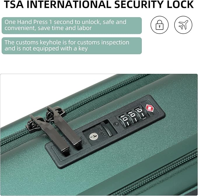 Premium Carry On Luggage, 29 Inch Top Opening Aluminum Frame Airline Approved ABS+PC Hard Shell Suitcases with Silent Wheels, TSA Lock, Front Pocket & Wet-dry Separated Six-piece set