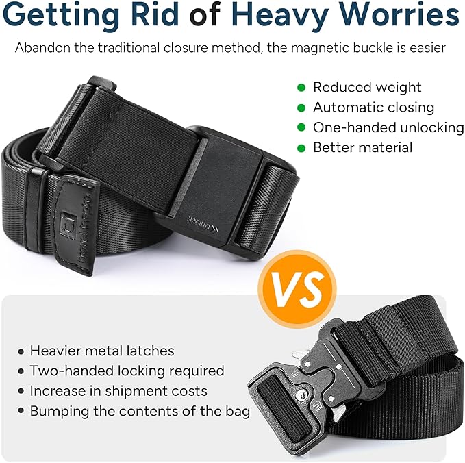 Travel Inspira Magnetic Quick-Release Travel Belt for Luggage Strap - Hands-Free, Lightens Load, Secures Multiple Bags, Adjustable & Lightweight for Effortless Travel