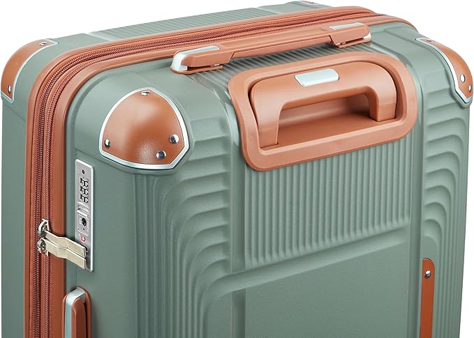 5 Piece Luggage Sets PP Hardshell with Duffel & Toiletry Bag, Carry-on Suitcase Set (20/24/28) with Detachable Spinner Wheels, YKK Zippers & Corner Guards, Lightweight TSA Lock (Sage Green)