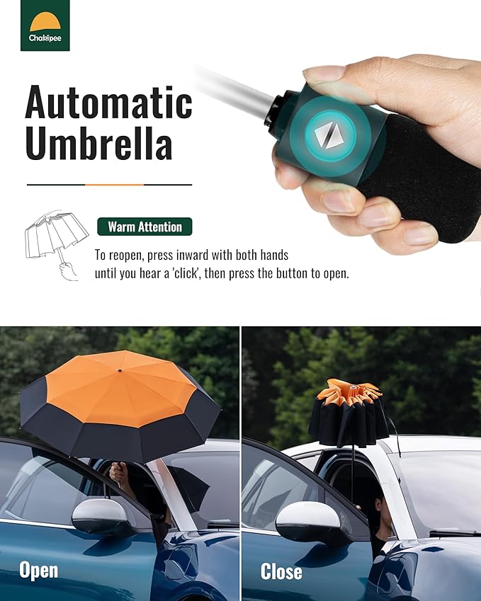 Travel Compact Umbrella Windproof - Portable Automatic for Rain, Folding Umbrella for Men and Women, Portable 210T Fabric