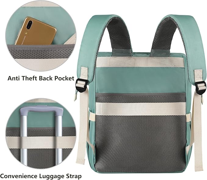 FALANKO Laptop Backpack for Women,Doctor Teacher Nurse Work Bookbag for 15.6 Inch Laptop,Large Travel Wide Open College Shoulder Purse Bag With RFID Anti Theft