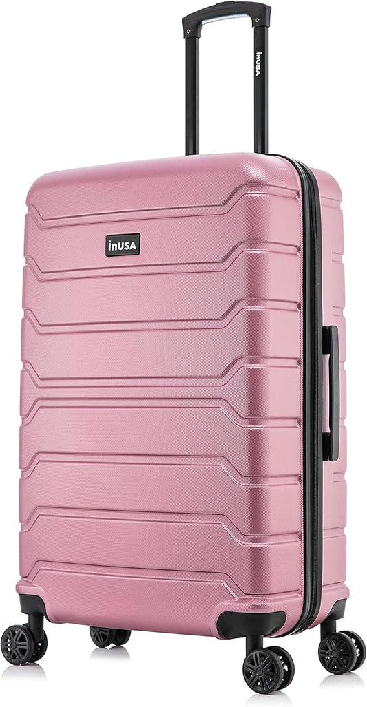 InUSA TREND Luggage with Spinner Wheels | Durable Lightweight Hardside Suitcase, Travel bag with Handle and Trolley, 28-Inch Large Checked luggage | Rose Gold