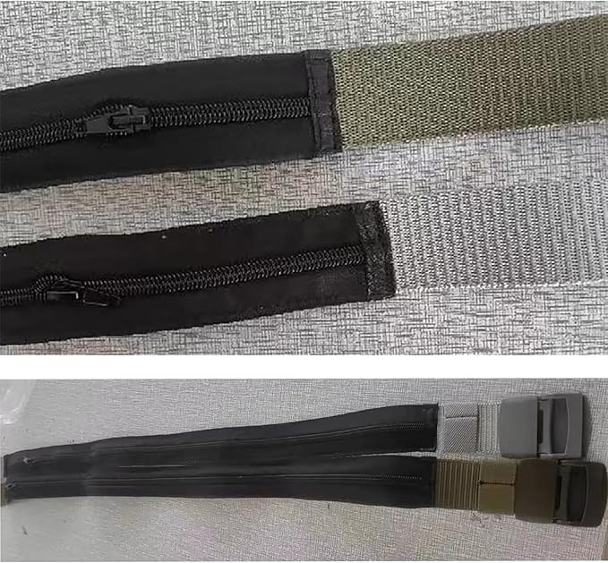 Money Belt for Men Security Belt with Hidden Money Compartment Pocket, Cashsafe Anti-Theft Wallet Non-Metal Buckle