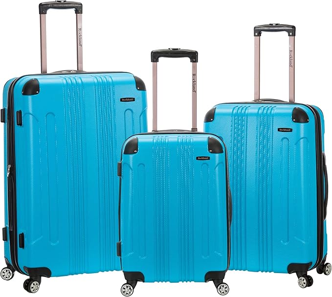 Rockland London Hardside Spinner Wheel Luggage, Turquoise, 3-Piece Set (20/24/28)