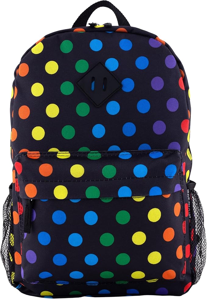 Travelers Club 5 Piece Kids' Luggage Set, Black Polkadot
