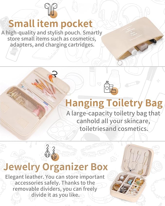 Packing Cubes 11 Set, Suitcase Organizers, Luggage Organizer Bags for Travel, Packing Cubes for Travel, with Toiletry Bag, Travel Essentials,Beige