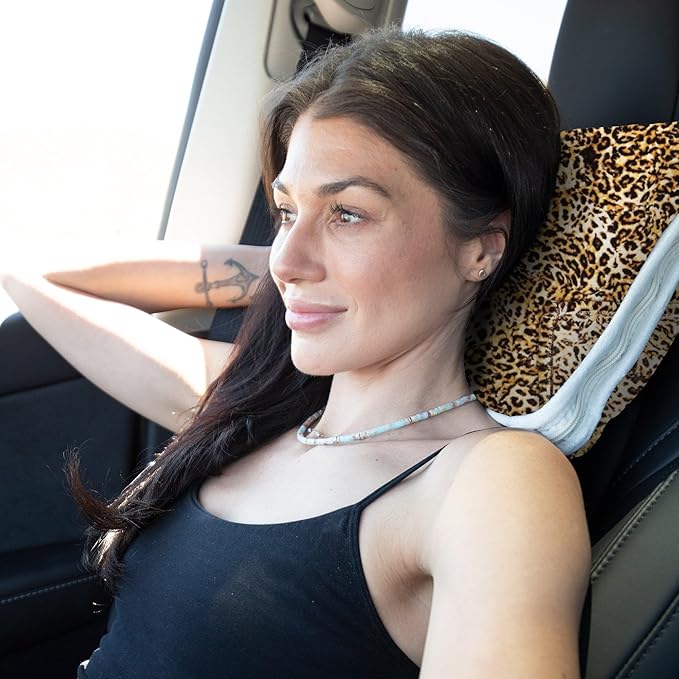 CARSTENS, INC. Travel Blanket, Premium Compact 2-in-1 Airplane Blanket/Pillow, Leopard Print