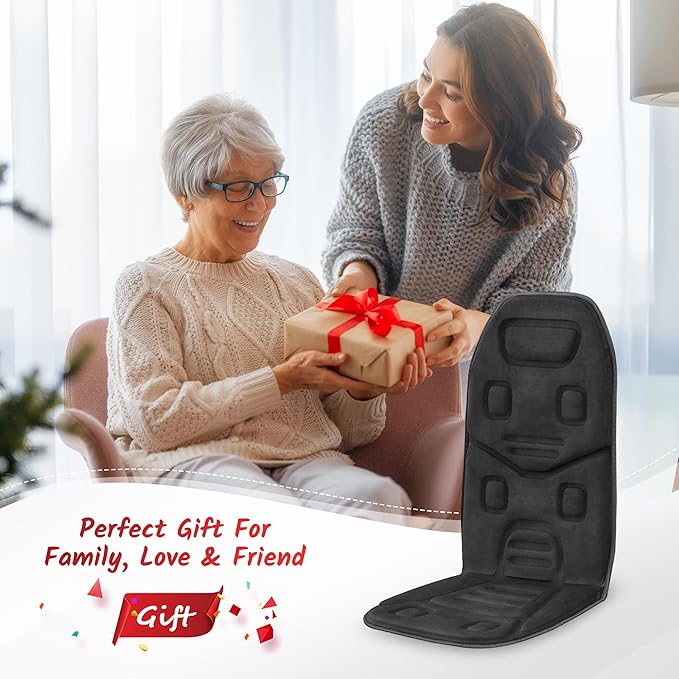 COMFIER Back Massager with Heat, App Control Vibration Massage Seat Cushion, 10 Motors & 3 Heat Levels Chair Massager Pad, Home Office Use