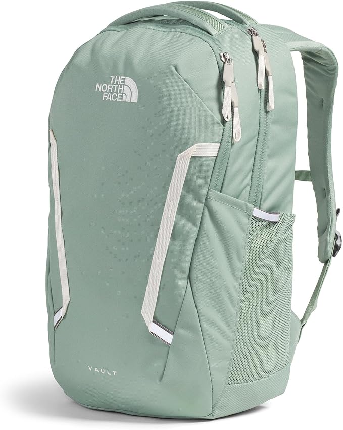 The North Face Women's Vault Everyday Laptop Backpack - Commuter Travel Bag, Water-Repellent, Spacious Main Compartment, Slate Moss/White Dune, One Size