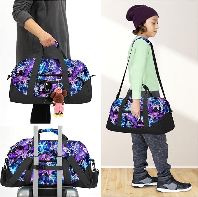 Stumdo Kids Overnighter Duffel Bags for kids, Carry-On Size & Ideal for School Practice or Overnight Travel Weekender Tote for Travel Gym Sport bag for Boys & Girls (11clan)
