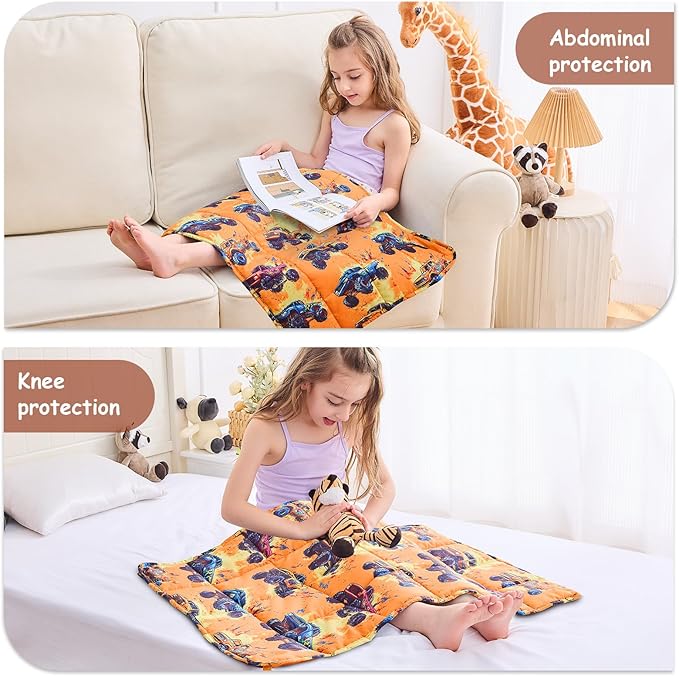 yescool Weighted Lap Blanket 2 Pounds Cooling Weighted Lap Pad, Truck Car Small Weighted Blanket, Weighted Throw Blanket for Travel Indoor Outdoor, 20"x30"