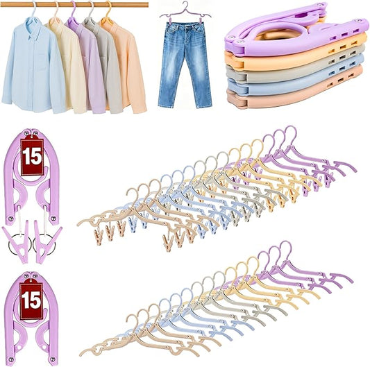 Travel Hangers, Cruise Ship Essentials Travel Essentials, Portable Cruises Must Haves 2025, Folding Hangers for Suitcase, RV Camping Airplane Europe Vacation Essential (30, Mixed)