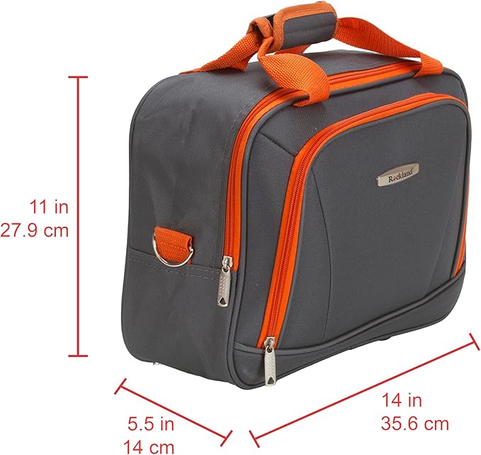 Rockland Fashion Softside Upright Luggage Set, Expandable, Charcoal, 2-Piece Set (14/19)