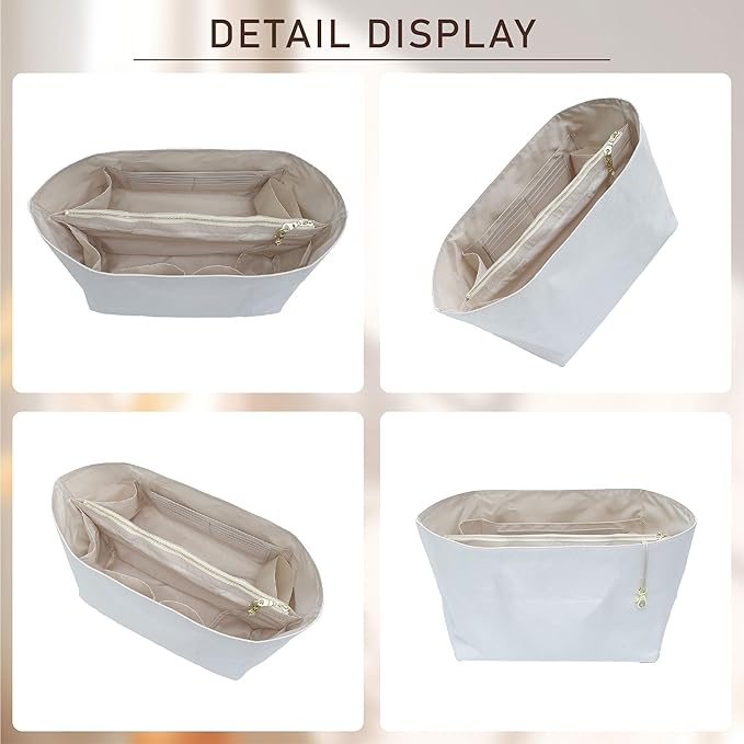 Doxo Purse Insert Organizer Compatible with Longchamp Small Handbag, Super Lightweight Waterproof Le Pliage Small Organizer, Keeps Handbags Shaped & Neat(White, S)