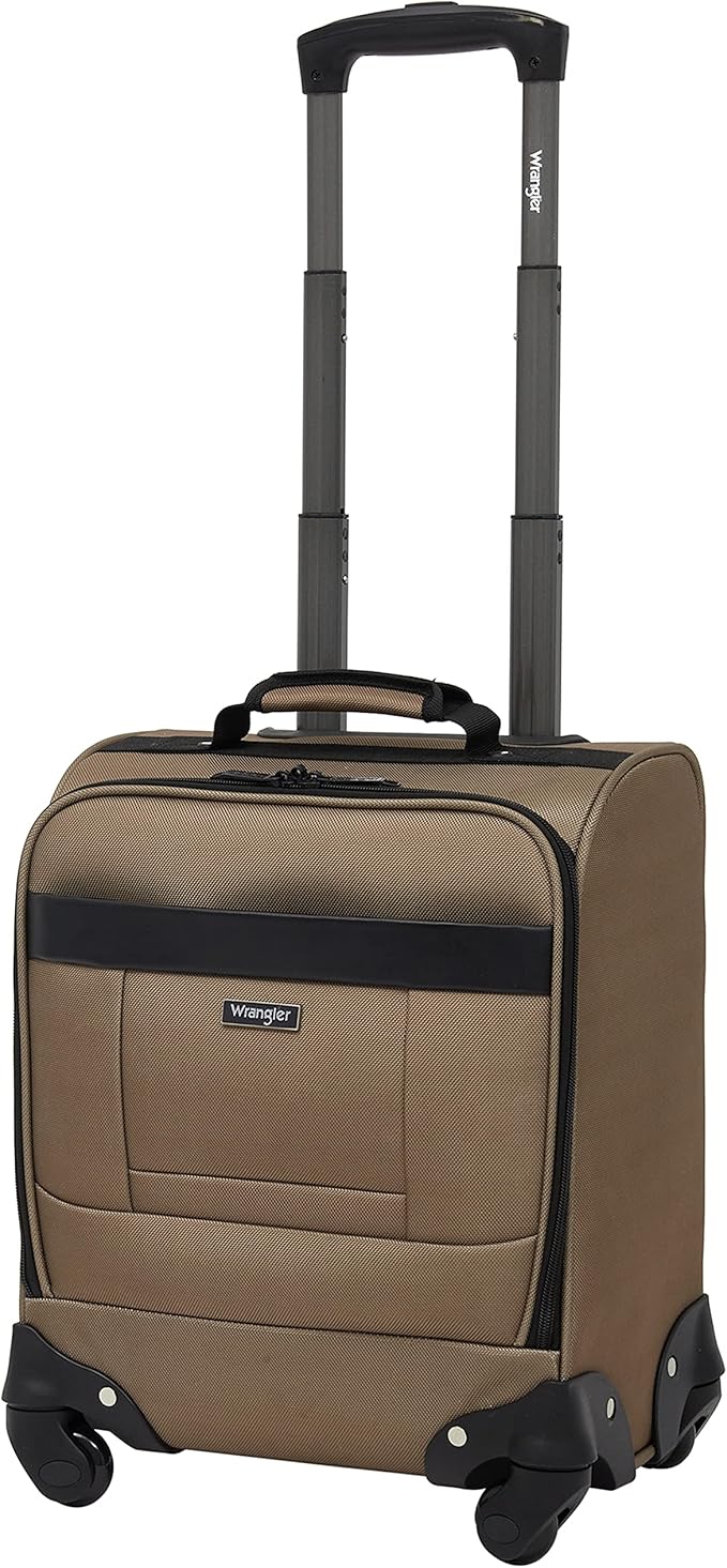 Wrangler 17" Underseat Spinner Carry-On Luggage, Mocha