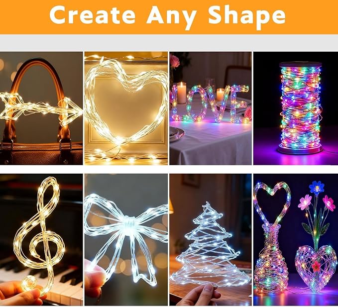 YJFWAL 12 Pack 10ft 30LED Starry String Lights with 8 Modes Timer Function Waterproof Fairy Lights Battery Operated(AAA Batteries Included) for DIY, Wedding, Party, Patio, Garden Decor (Cool White)