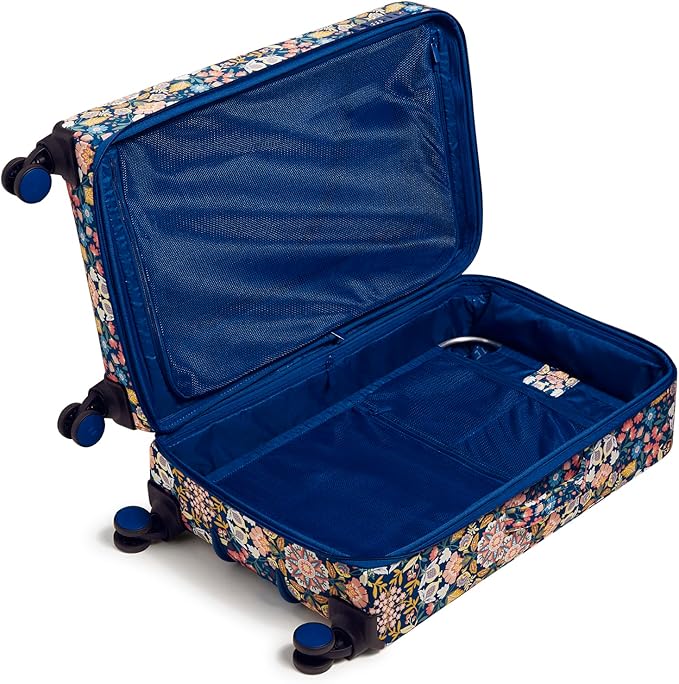 Vera Bradley Women's Softside Rolling Suitcase Luggage, Enchanted Mandala Blue, 27" Check In