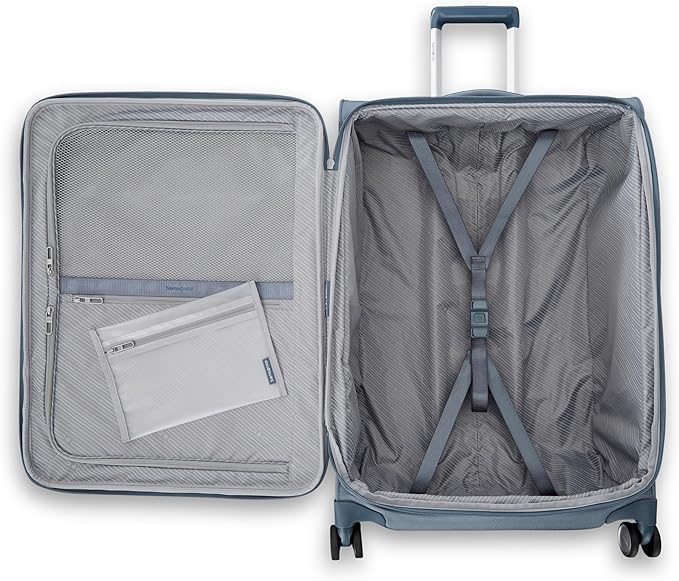 Samsonite UpLIFT Lightweight Medium Checked Softside Luggage with Spinner Wheels - Expandable - Airline-Approved, Polyester Soft Suitcase for Ultra Light Travel - Elemental Blue