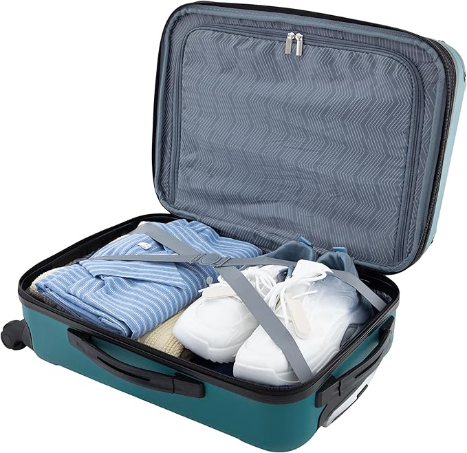 Travelers Club Chicago Hardside Expandable Spinner Luggage, Teal, 22" Carry-On