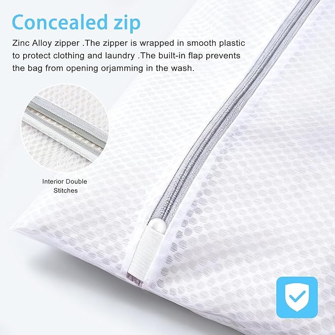 PrettyCare 3 Medium (12 x 16 in) Mesh Laundry Bags for Delicates, Durable Honeycomb Wash Bags with Premium Zippers - Laundry Essentials Mesh Bags for Lingerie, Bras, Socks, Sweater, Travel & Organize