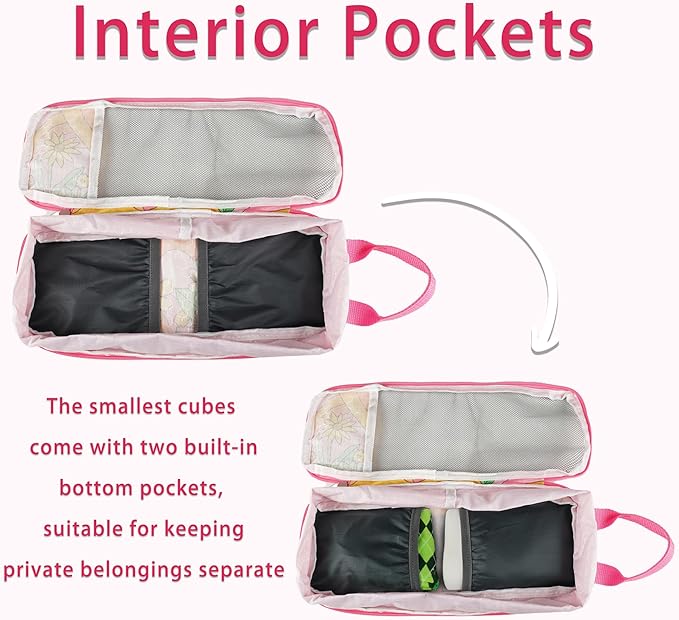 7 Pcs Compression Packing Cubes for Travel Luggage, Lightweight Suitcase Organizer Bags Set, Compression Packaging Cube for Travel Essentials, Packing Cubes for Carry on Suitcase