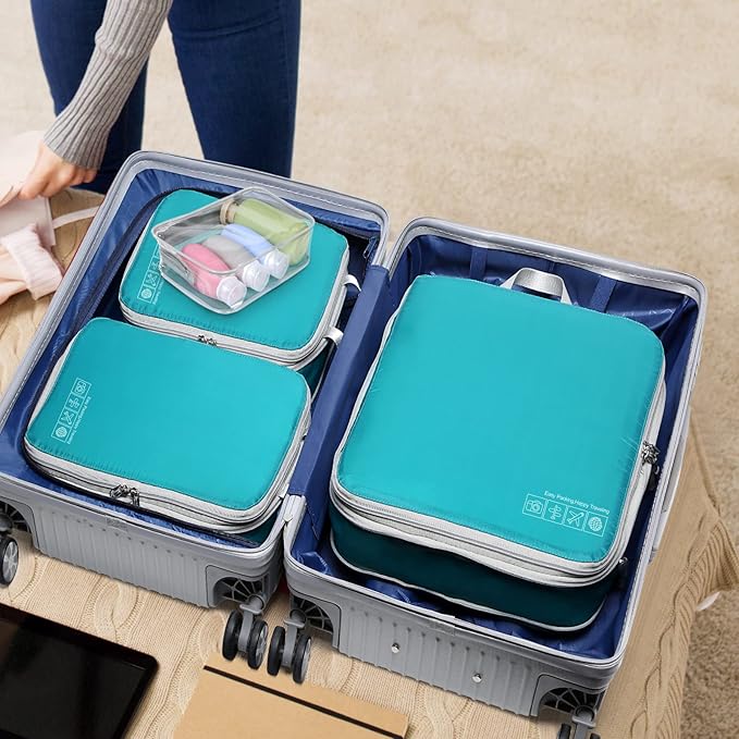 Cambond Compression Packing Cubes for Travel Women - Lightweight Luggage Organizers Bag Packing Cubes for Carry on Suitcases