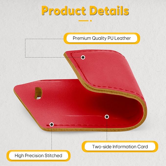 Travelambo Luggage Tags for Suitcases Faux Leather Privacy Protection 6 Pack Bag Tags Travel Accessories Essential, Deep Red