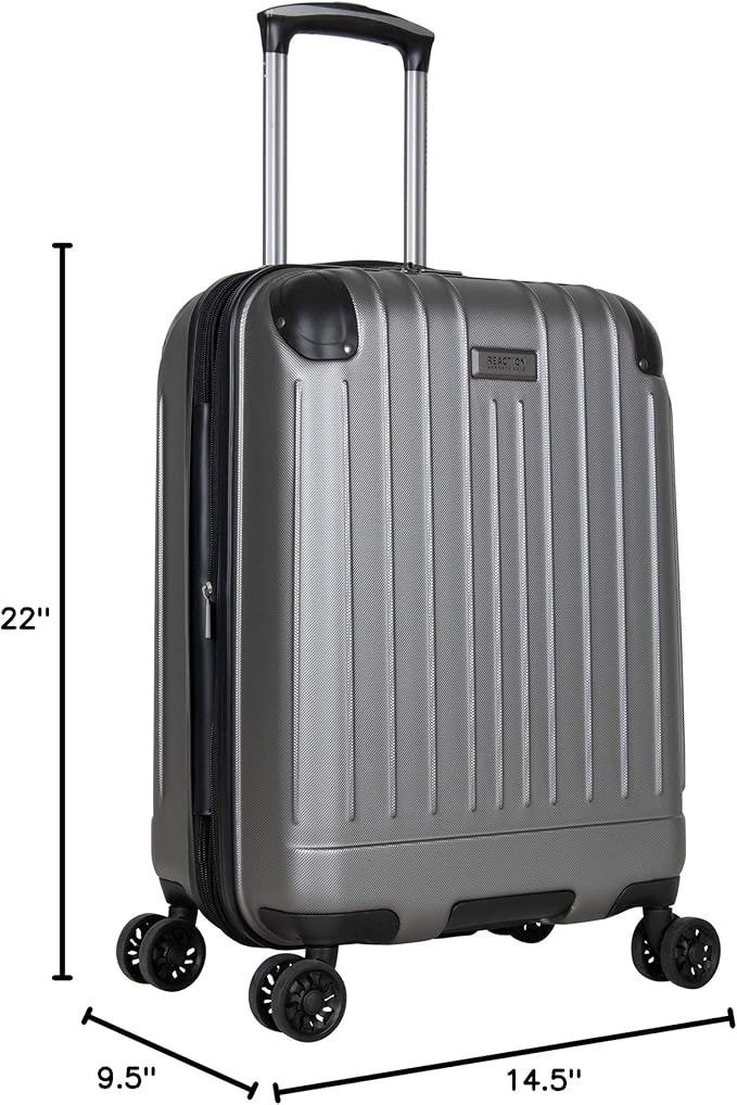 Kenneth Cole Reaction Flying Axis 20" Hardside Expandable 8-Wheel Spinner Carry-On Suitcase, Silver