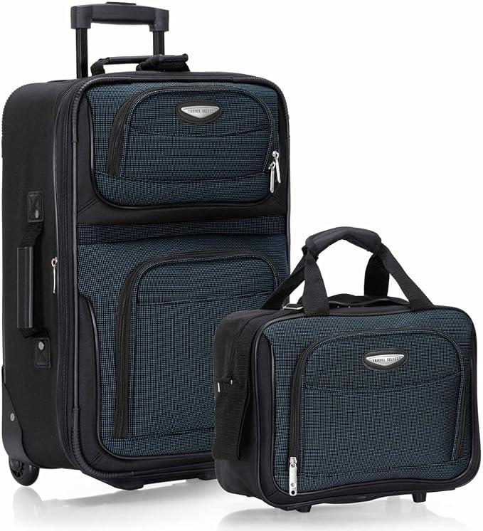 Travel Select Amsterdam Softside Expandable Luggage with Rolling Wheels, Navy, 2-Piece Set (15/21)
