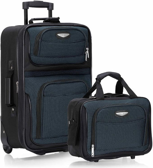 Travel Select Amsterdam Softside Expandable Luggage with Rolling Wheels, Navy, 2-Piece Set (15/21)