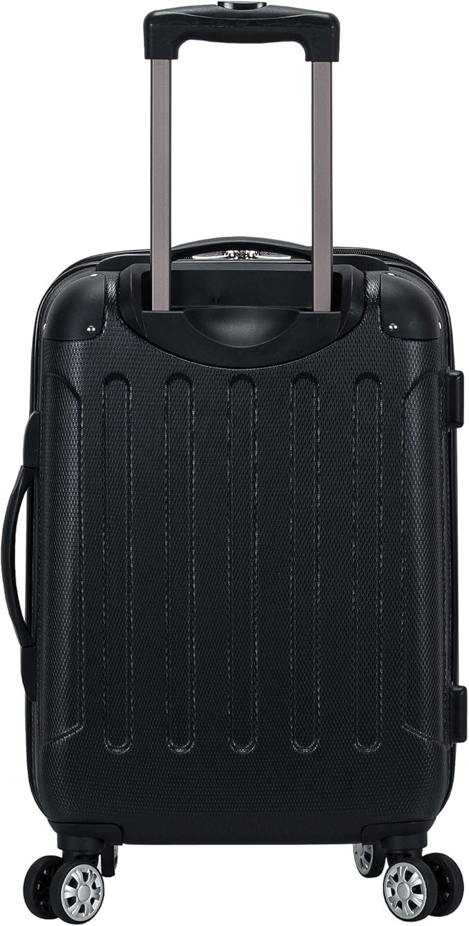 Rockland London Hardside Spinner Wheel Luggage, Black, 3-Piece Set (20/24/28)