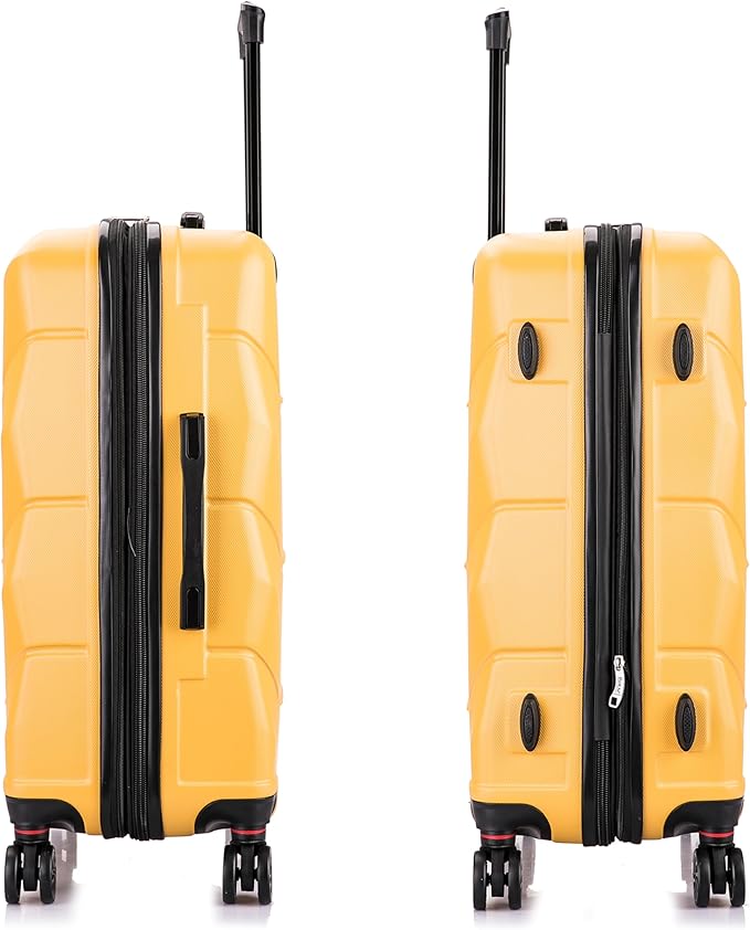 DUKAP ZONIX Luggage with Spinner Wheels | Durable Lightweight Hardside Suitcase, Spacious Travel Bag with Handle and Trolley | 26 Inch Medium Checked Luggage | Mustard