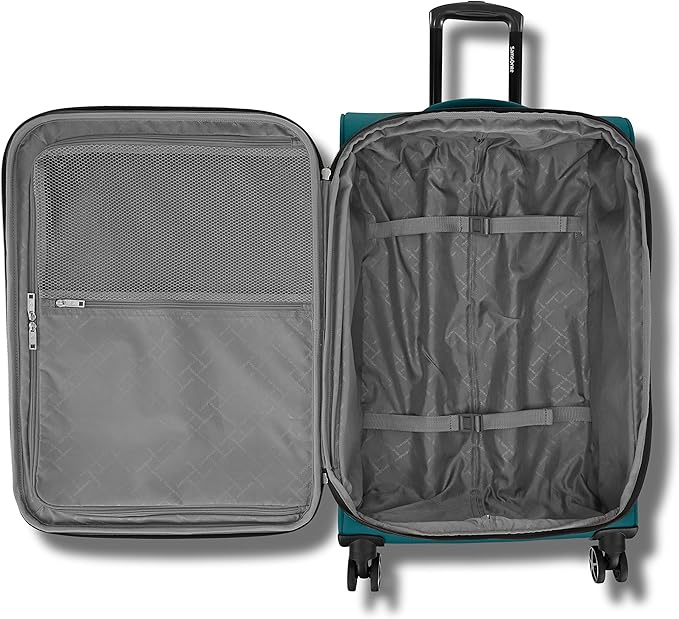 Samsonite Saire LTE Softside Expandable Luggage with Spinner Wheels, Pine Green, 3-Piece Set (Carry On/Medium/Large)