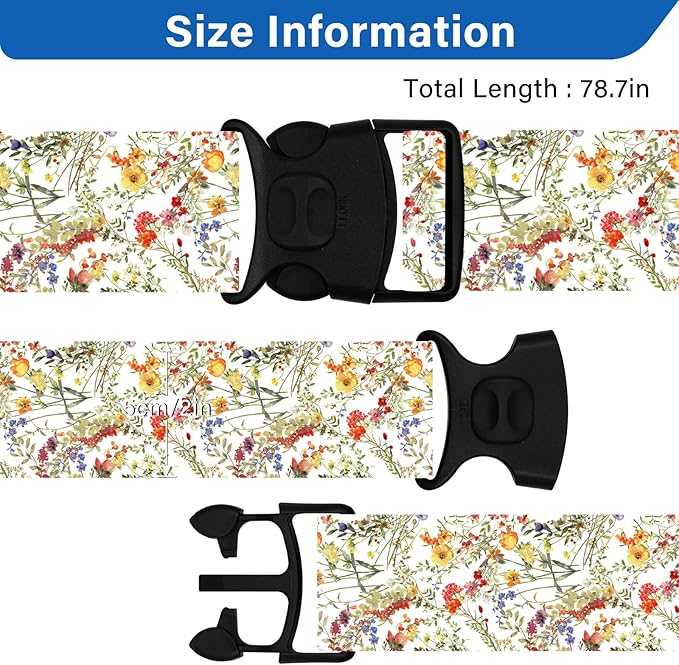 Luggage Straps for Suitcases, Travel Adjustable Belt with Quick Release Buckle, Heavy Duty Nylon Bag Packing Strap, Unique Bright Identifiers Business Travel Accessories (2 Pack) - Yellow Flowers