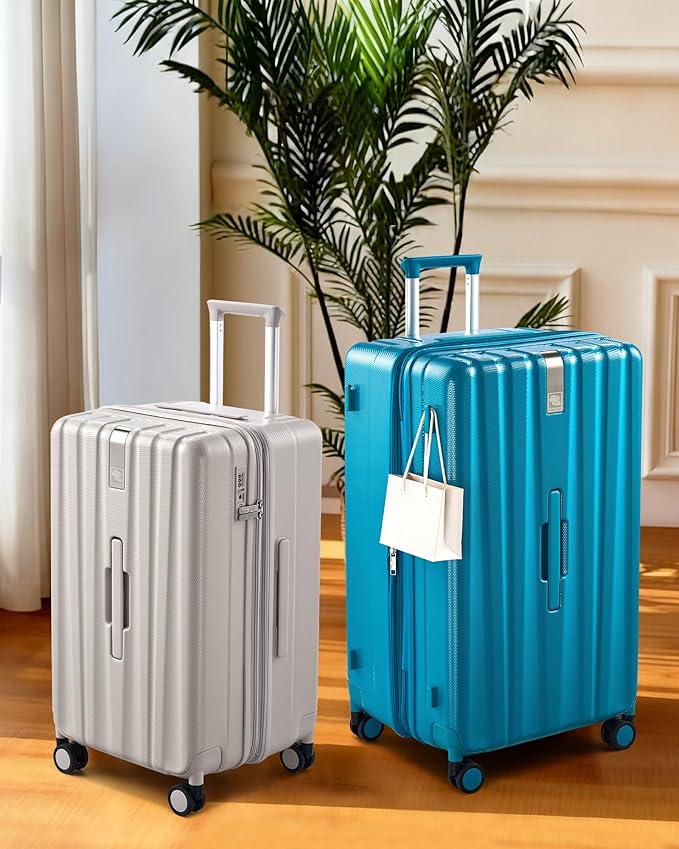 Hanke 29 Inch Plus Expandable Luggage Large Suitcases with Wheels,Checked Luggage Hard Shell Suitcases, PC Trunk Luggage Extra Large Suitcase with Lock for Women Men(Caribbean Blue)