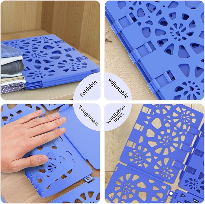 BoxLegend Shirt Folder V2 Shirt Folding Board Clothes Folder Easy and Fast to Fold Clothes for Adult and Kids Blue