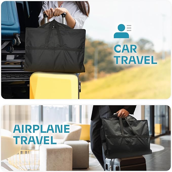 Travel Garment Bag with Zipper Pocket, Suit Bag for Suits, Dresses, Coats