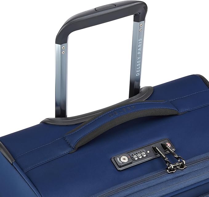 DELSEY PARIS Cruise 3.0 Softside Expandable Luggage with Spinner Wheels, Deep Sea Navy, Carry On 20 Inch