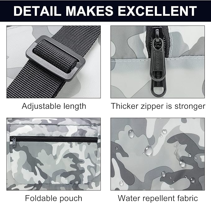HOLYLUCK Foldable Travel Duffel Bag For Women & Men Luggage Great for Gym (arctic camo)