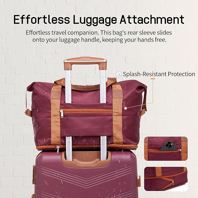 Expandable Luggage Sets 5 Piece, Hard Case Suitcase Set with Spinner Wheels,22x14x9 Airline Approved Carry on,Lightweight Durable Suitcase with TSA Lock (Red)